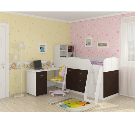 Детская кровать-чердак для девочки Дюймовочка-1